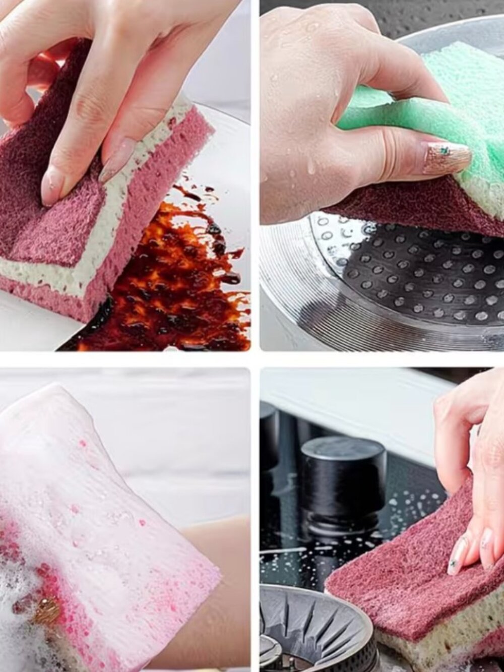 5 PCS High Density Sponge Cleaning Cloth, Dishwashing Cloth,non Greasy Kitchen - Picture 3 of 6